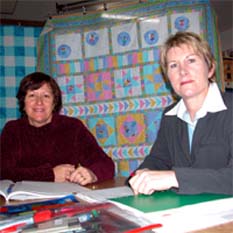 Margaret Cummins (Proprietor of "A Patchwork Paradise) with Skilling Small Business trainer Toni Wakefield