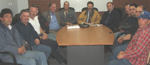 Cr Neville Goodwin and Allan Bawden meet with the South Gippsland Snow Pea Farmers Alliance.