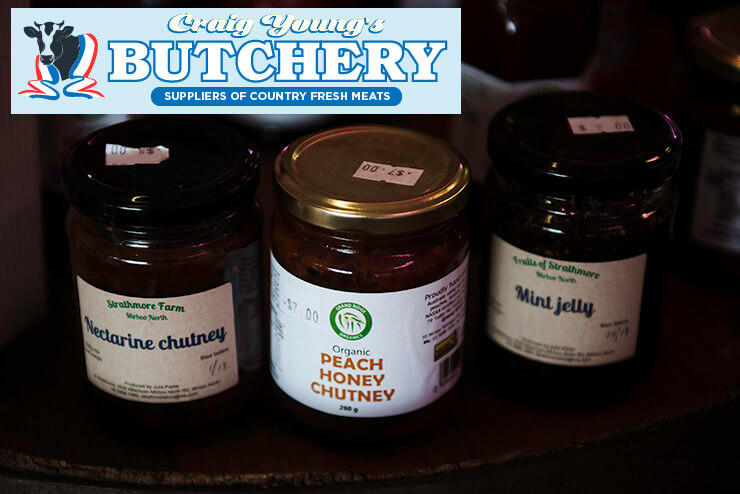 Check out our great chutneys at Craig Young's Butchery in Mirboo North